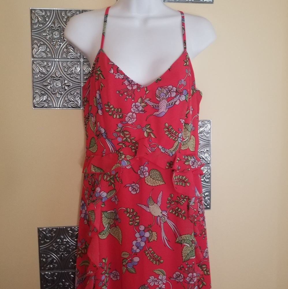 Anthropologie Nanett Lepore Crimson Crush Maxi Dress Sz 6